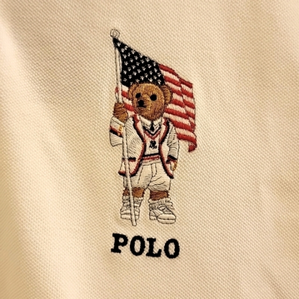 NWT POLO RALPH LAUREN Patriotic American Flag Bearing Polo Bear Polo Shirt